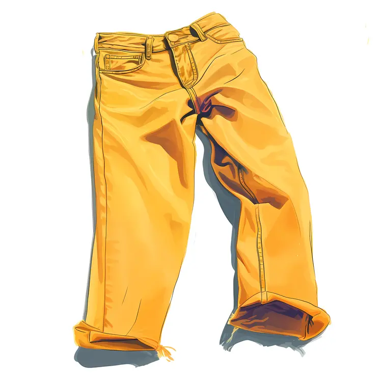 Bright Yellow Jeans Illustration