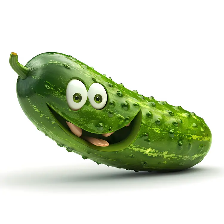 Happy Cucumber Cartoon