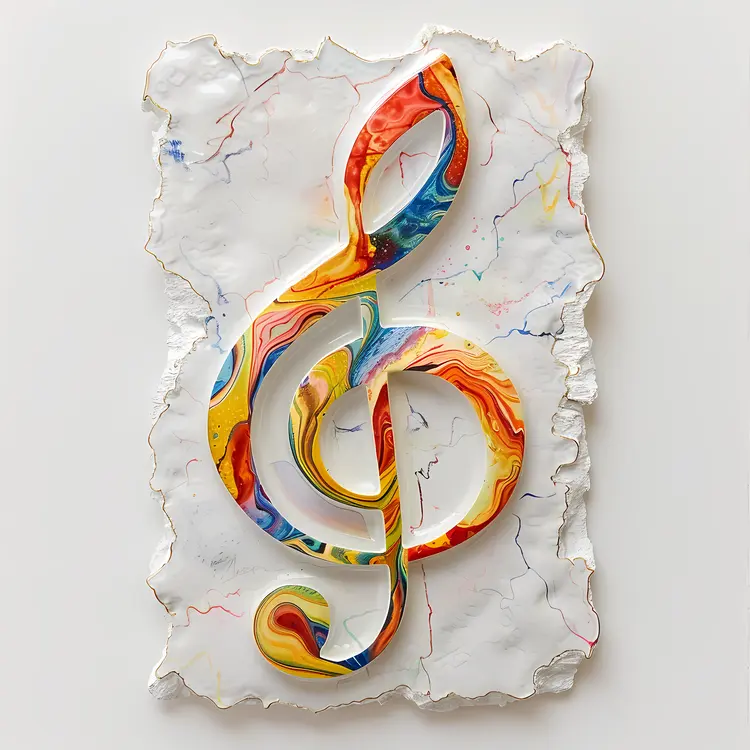 Vibrant Colorful Treble Clef
