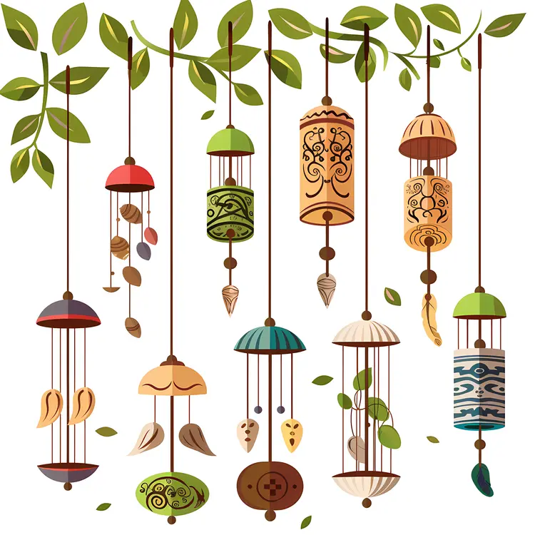 Decorative Wind Chimes with Leaves