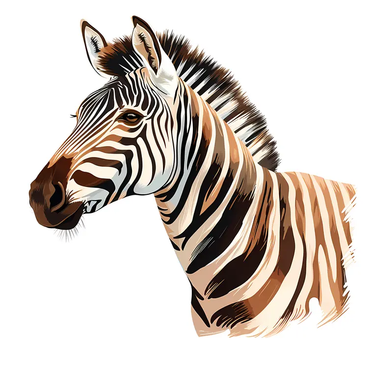 Zebra Side View Art