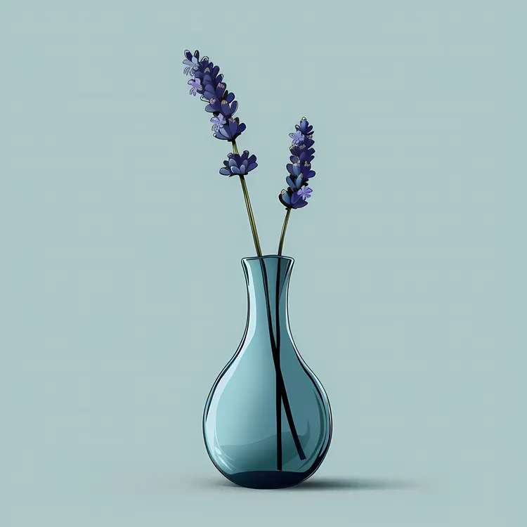 Lavender in Blue Vase