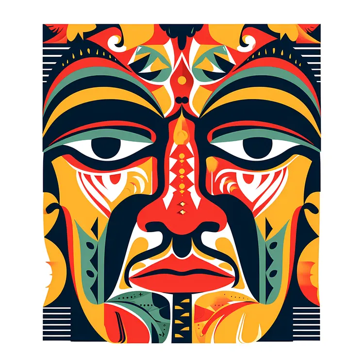 Colorful Abstract Face Design