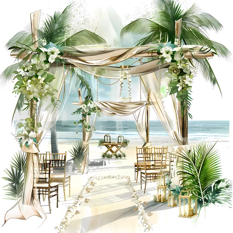 Beautiful Beach Wedding Setup