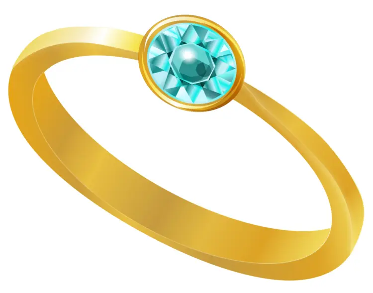 Simple Gold Ring with Turquoise Gem