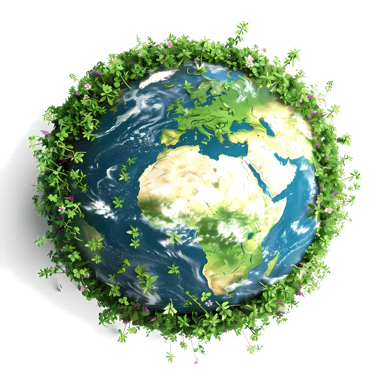 Earth with Green Plants