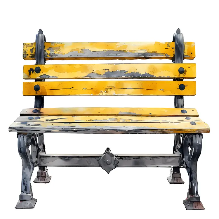 Weathered Yellow Bench