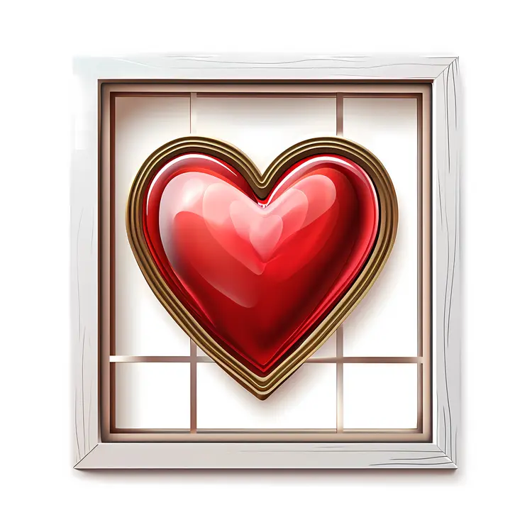Heart in Frame on Window