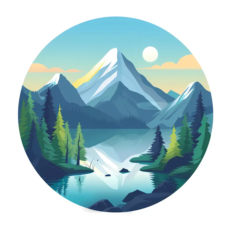 Beautiful Mountain Landscape with Lake