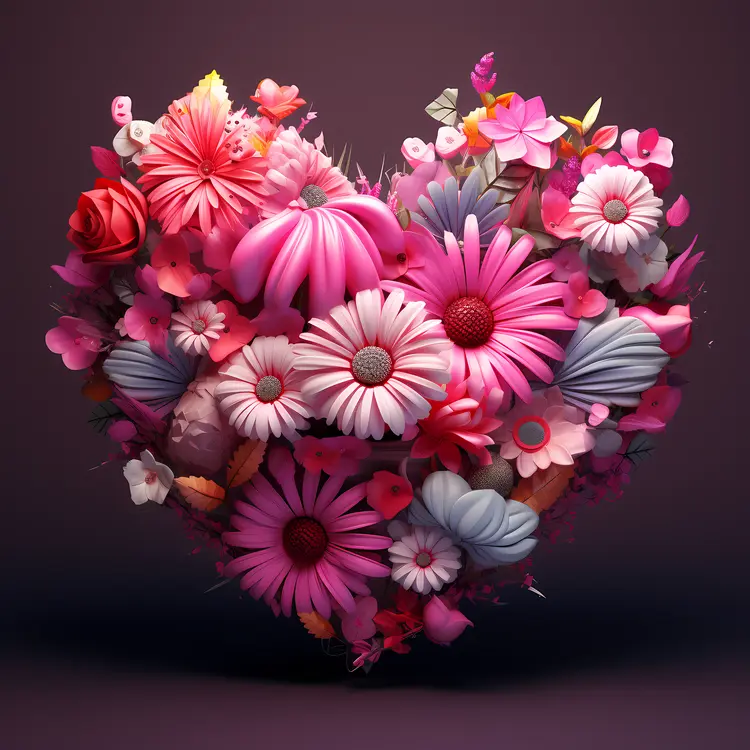 Romantic Heart-Shaped Floral Arrangement