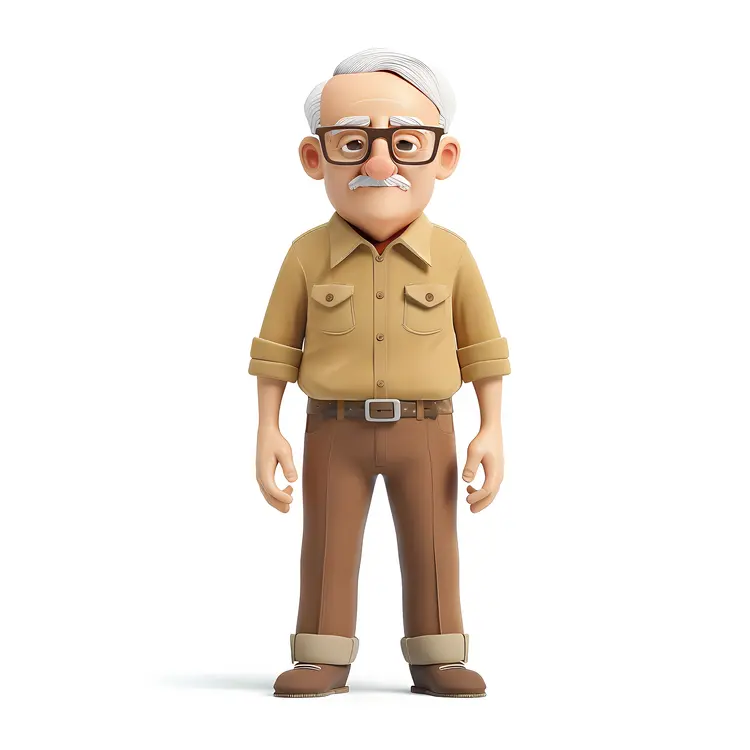 Old Man Standing with Glasses