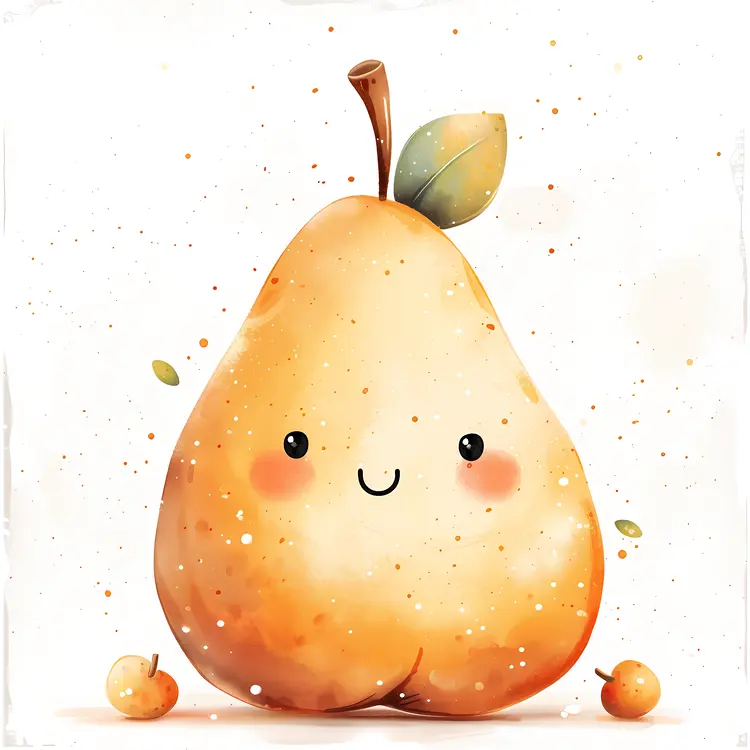 Cute Orange Pear with a Smile