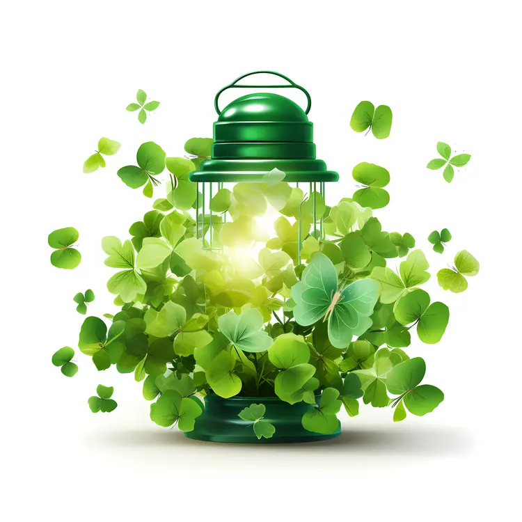 Green Lantern Surrounded by Clovers