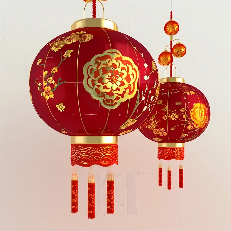 Red Chinese Lanterns for New Year Celebration