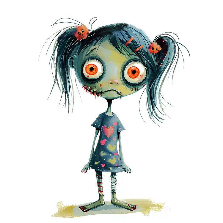 Cute Cartoon Zombie Girl