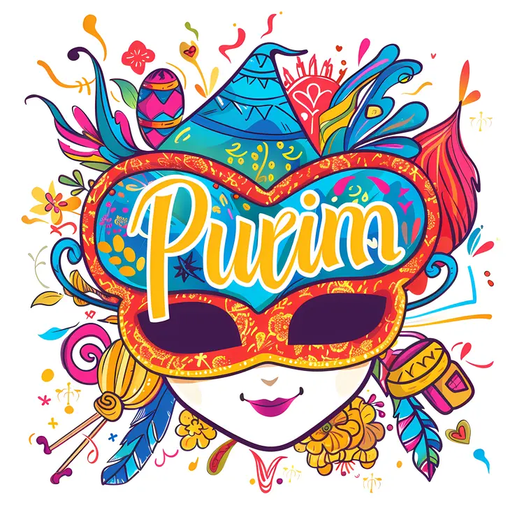 Colorful Mask for Purim Celebration