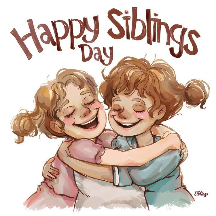 Happy Siblings Day Hug