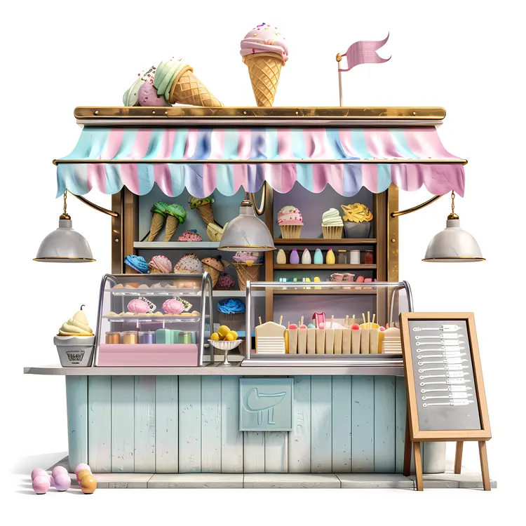 Pastel Ice Cream Stand