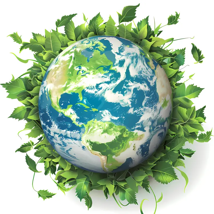 Earth Surrounded by Leaves