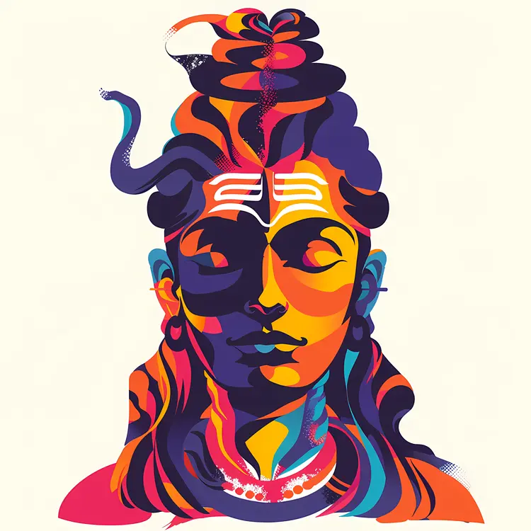 Colorful Shiva Illustration