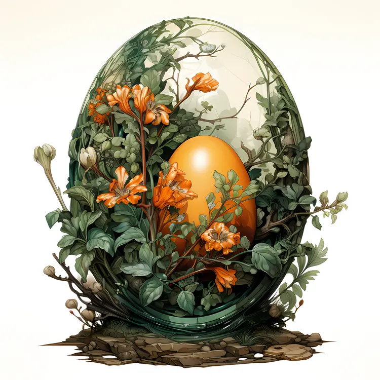 Floral Nature-Inspired Decorative Egg