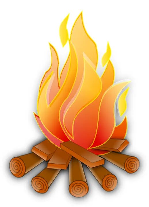 Bright Campfire with Logs