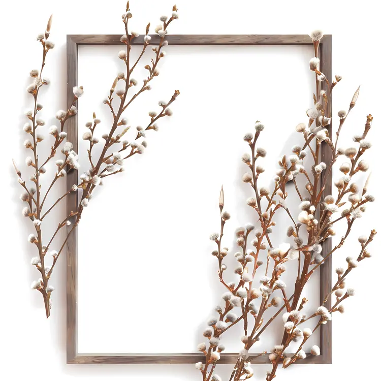 Elegant White Floral Corner Frame