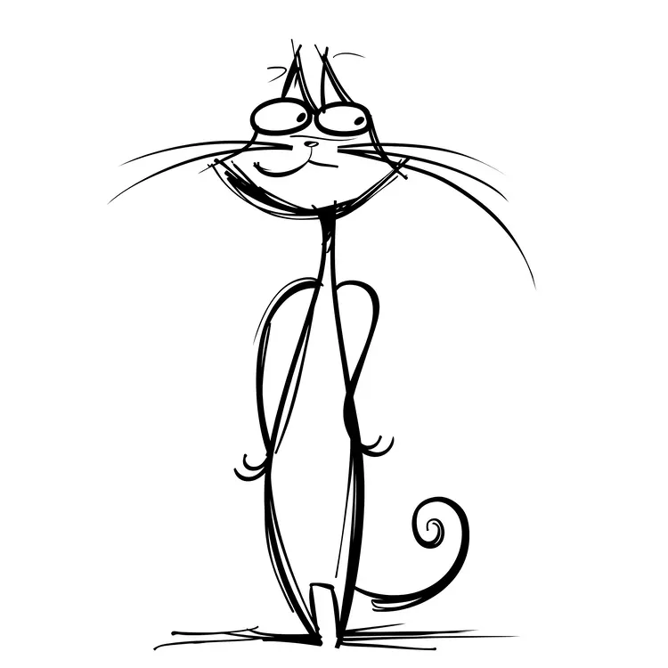 Cute Sketch of a Cat