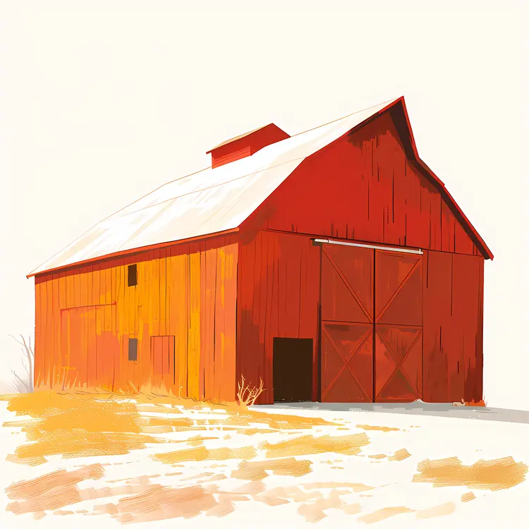 Red Barn in Countryside