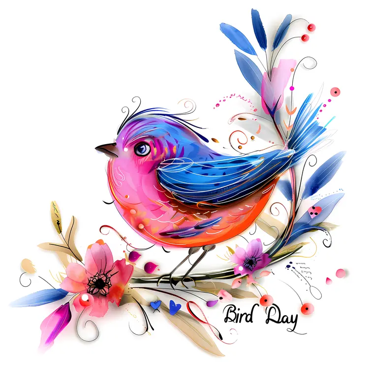 Colorful Bird Illustration for Bird Day