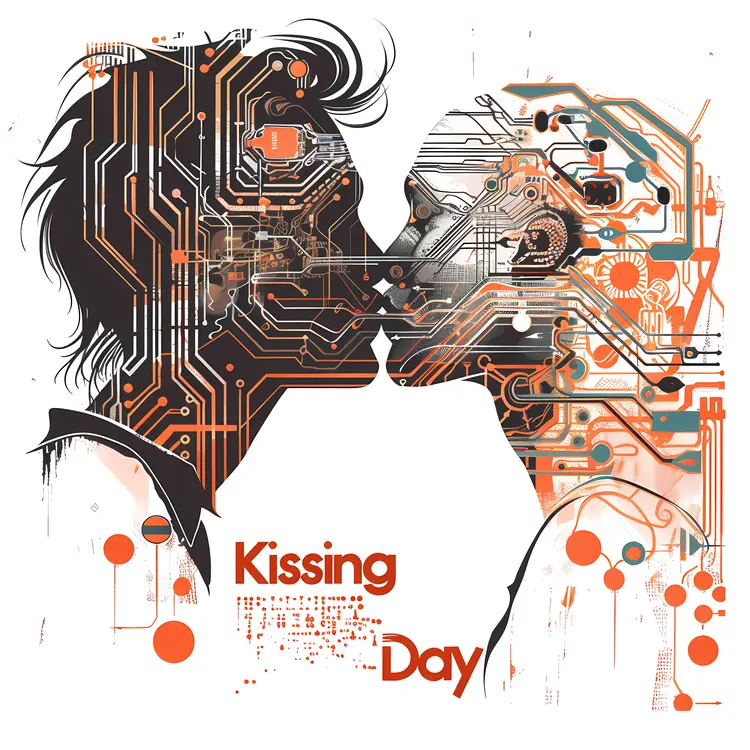 Kissing Day Tech Couple