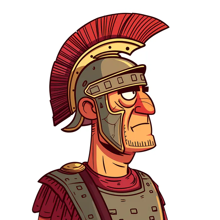 Cartoon Roman Soldier in Armor