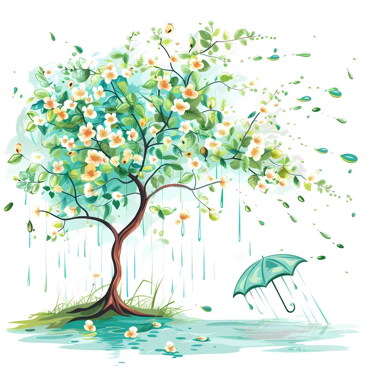 Tree in Rainy Weather