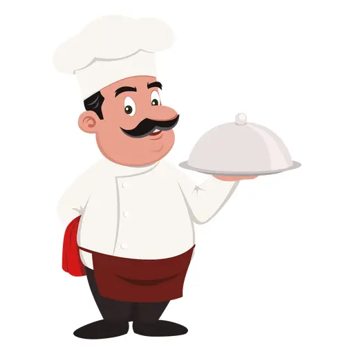 Cartoon Chef with a Dish