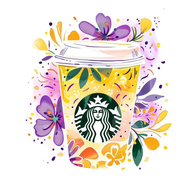 Colorful Floral Starbucks Cup
