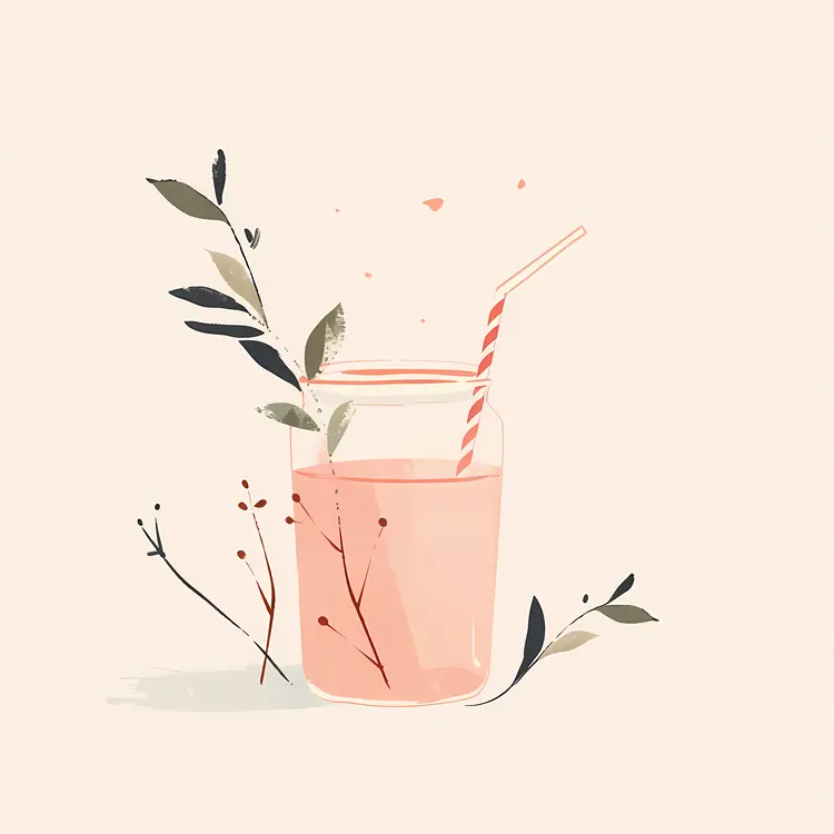 Pink Drink with Floral Decoration