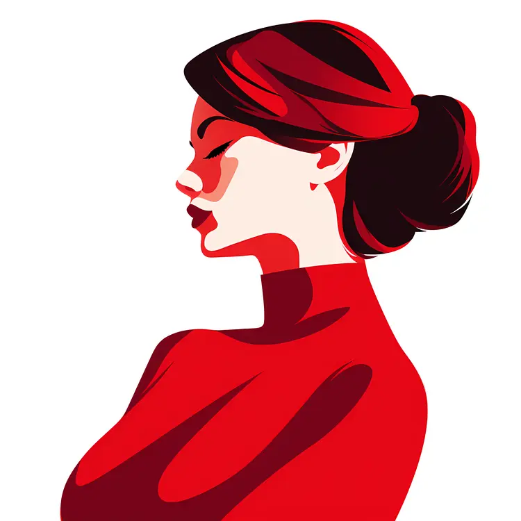 Stylish Woman in Red Dress Portrait