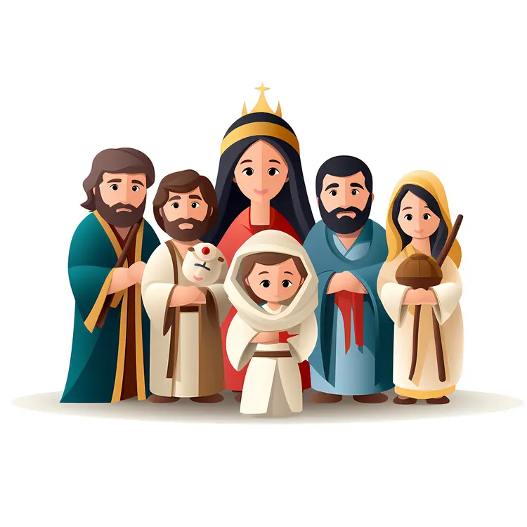 Cartoon Nativity Scene