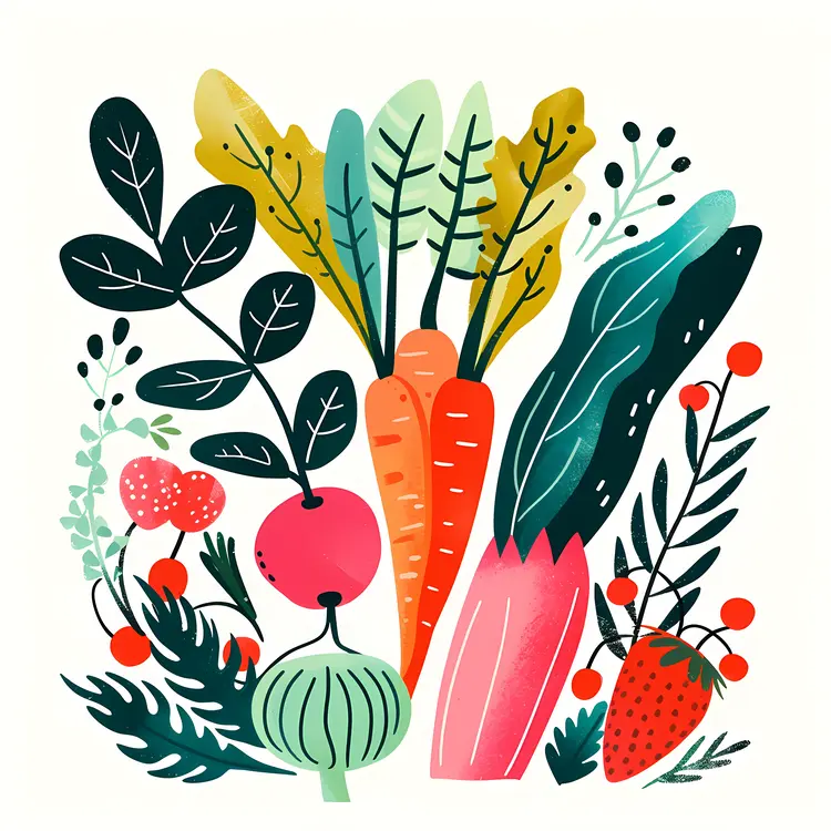 Colorful Vegetables Illustration