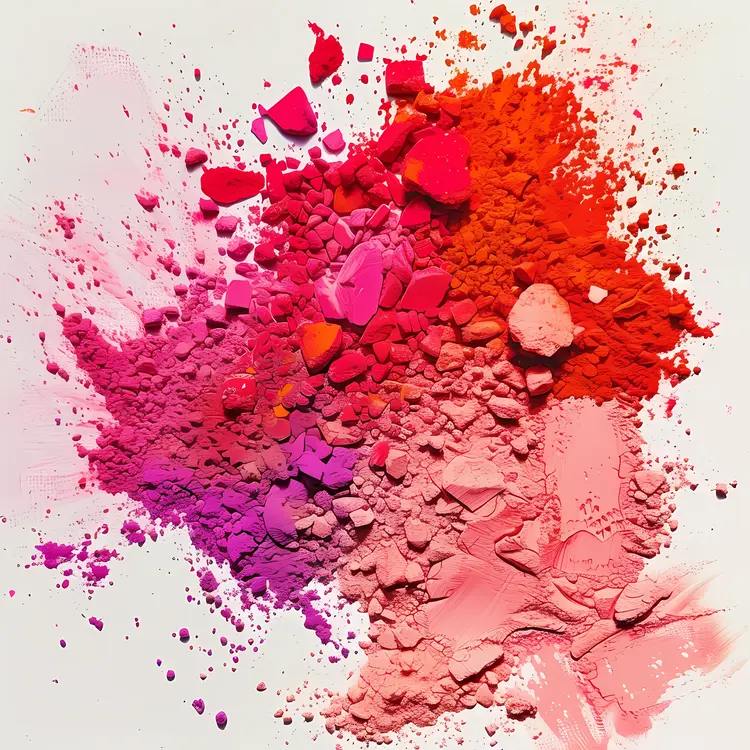 Colorful Powder on a White Surface