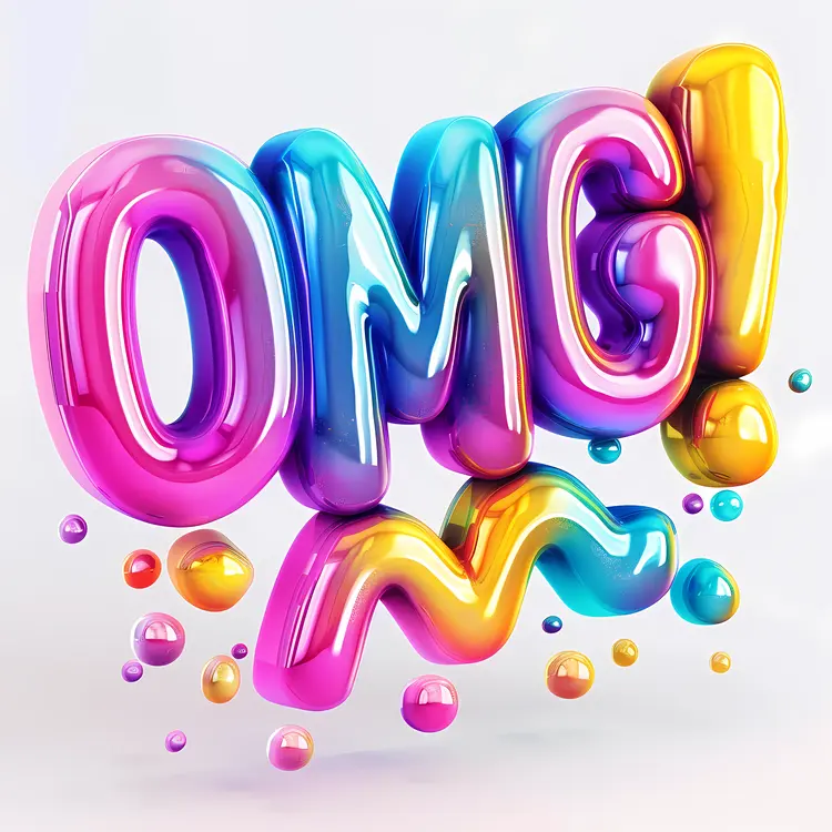 Colorful OMG Balloon Text