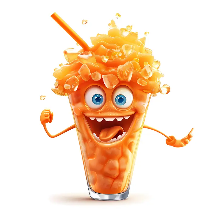 Orange Slushie with Ice