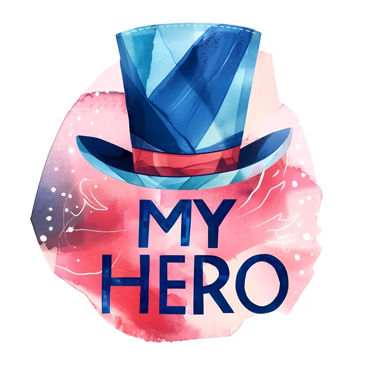 Watercolor Blue Hat Design
