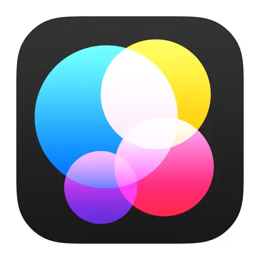 Colorful Overlapping Circles Icon on Black Background