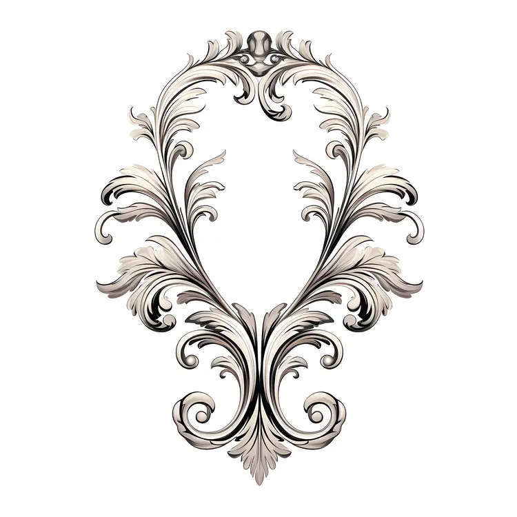 Symmetrical White Ornamental Design