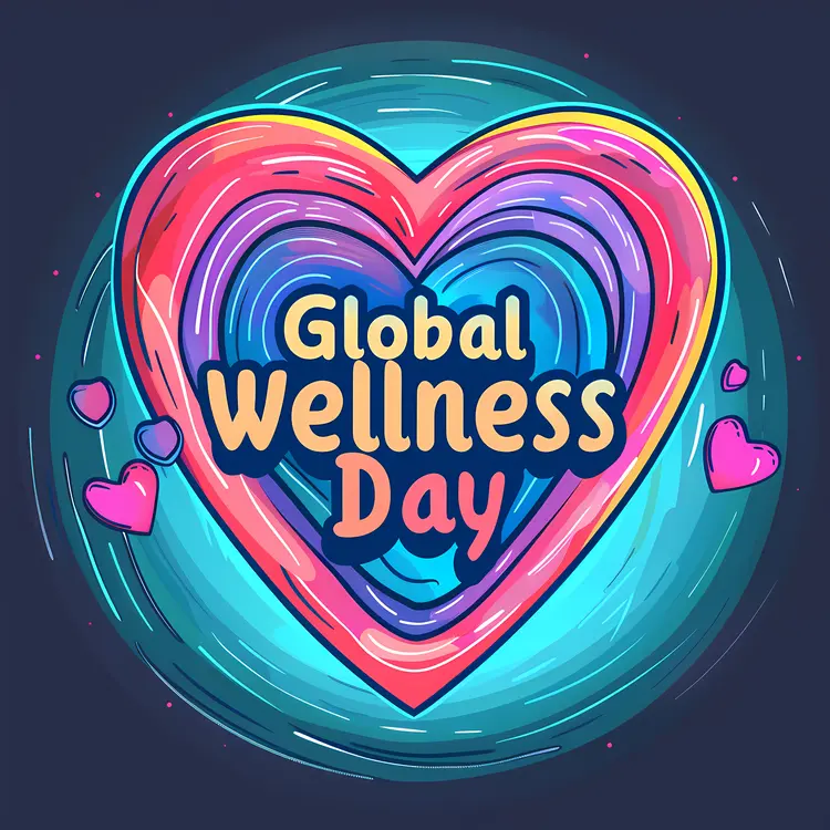 Colorful Heart for Global Wellness Day