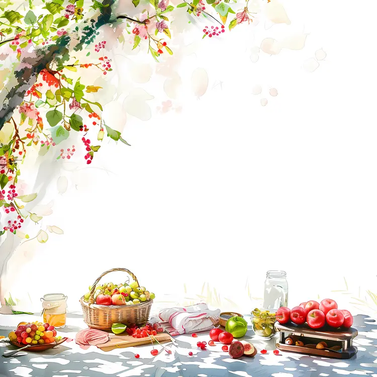 Picnic with Fruits and Jars