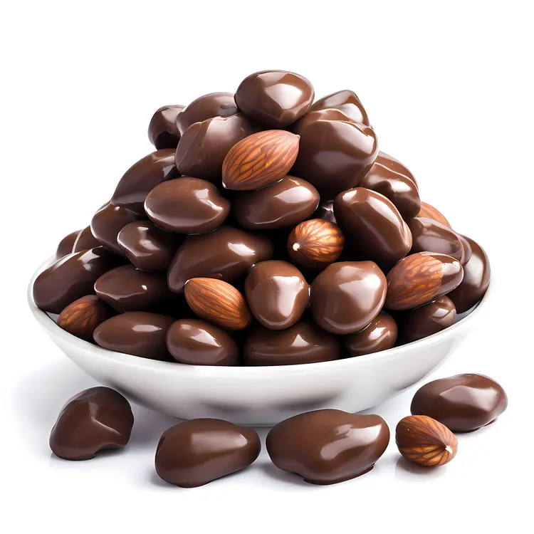 Bowl of Chocolate-Covered Almonds