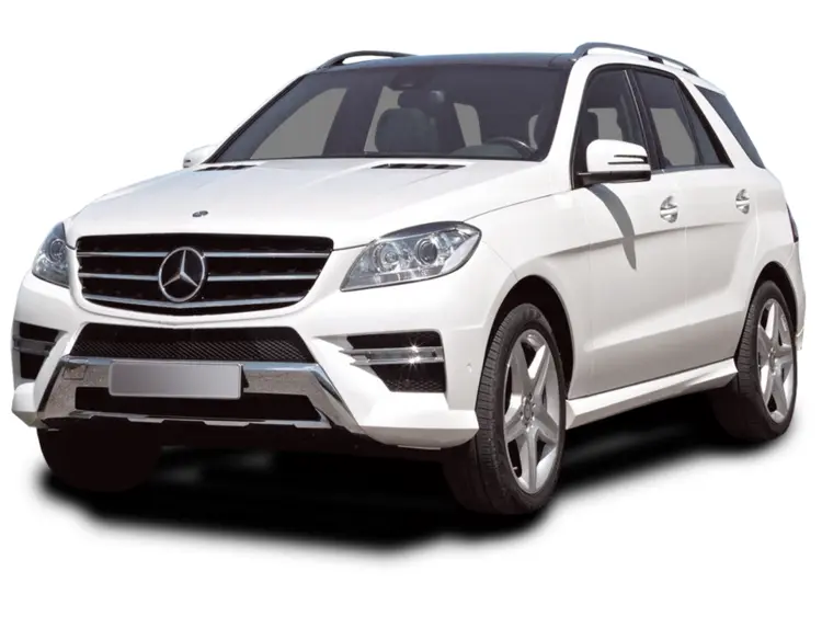 White Mercedes SUV on Transparent Background