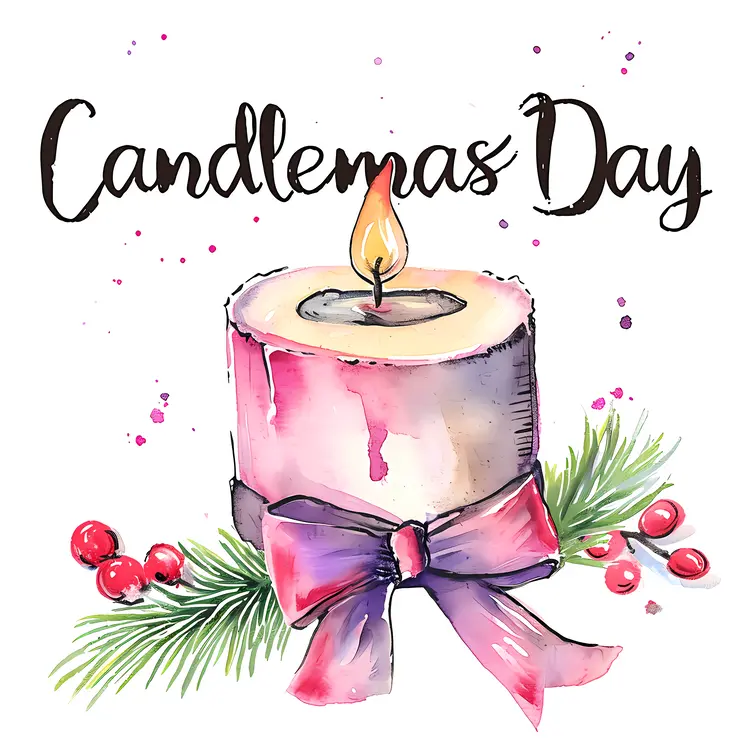 Candle with Bow for Candlemas Day